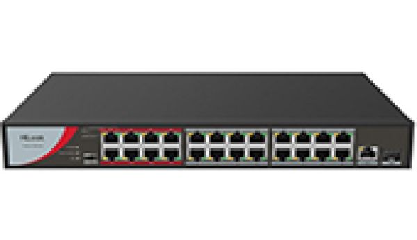 24-Port 100Mbps Long-Range Unmanaged PoE Switch HILOOK NS-0326P-230 (B)